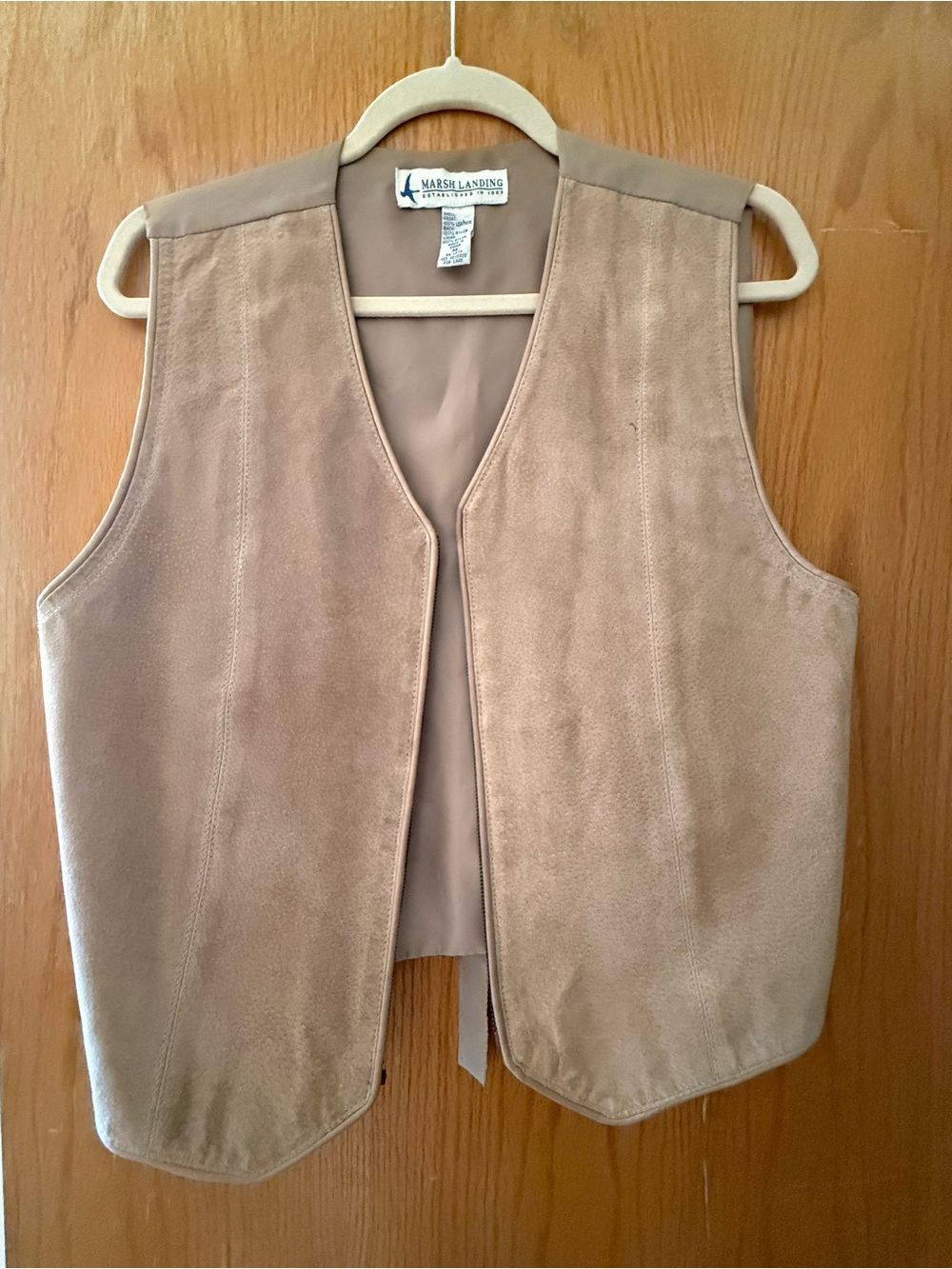Marsh Landing Taupe Suede Sleeveless Vest